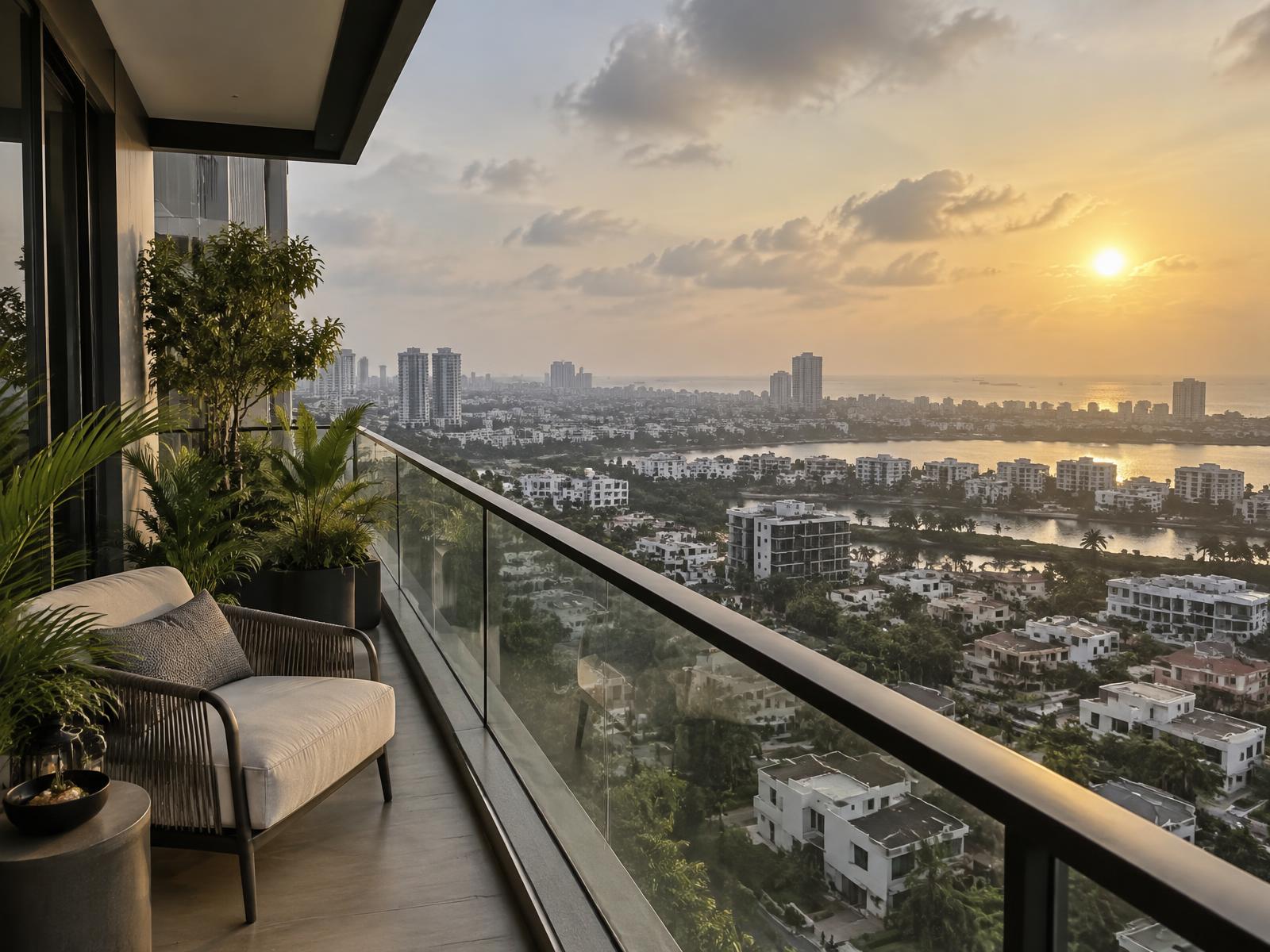 Balcony and city view at Norden by FH